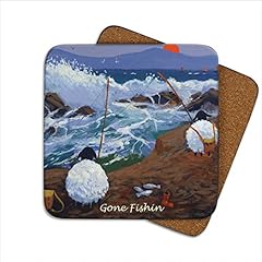 Gone fishin coaster for sale  Delivered anywhere in UK