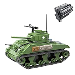 Tank Building Blocks, Military Sherman M4A1 Tank WW2 for sale  Delivered anywhere in Canada