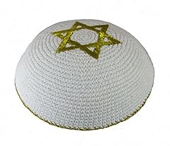 Knitted kippah white for sale  Delivered anywhere in UK