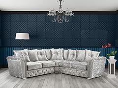 Sofaheaven silver crushed for sale  Delivered anywhere in UK