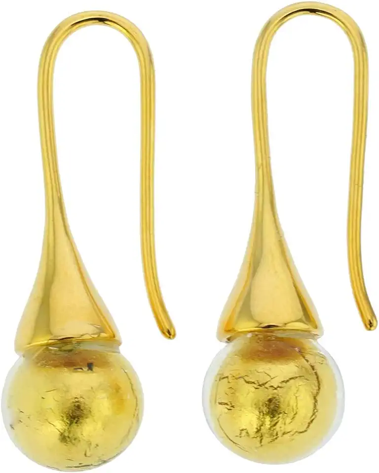 GlassOfVenice Murano Glass Drop Oorbellen - Liquid Gold tweedehands  