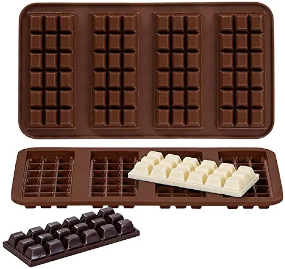 Gebruikt, Webake Chocolade bar mallen Siliconen chocoladevorm set van 2 vormen voor mini chocolade, Jelly, Pudding, Muffins, Kaarsen, Zeepen tweedehands  