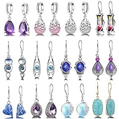 12 Pairs Teardrop Druse Crystal Drop Dangle Earrings for sale  Delivered anywhere in USA 