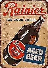 Used, Retro Vintage Metal Tin Sign Rainier Club Extra Pale for sale  Delivered anywhere in Canada