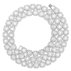 Halukakah Clustered Diamond Tennis Chain for Men,Platinum for sale  Delivered anywhere in USA 