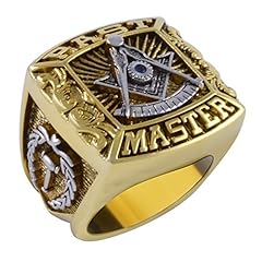 Handmade Past Master Masonic Blue Stone Ring Yellow for sale  Delivered anywhere in USA 