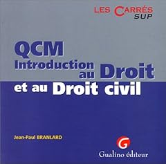 Qcm introduction droit d'occasion  Livré partout en Belgiqu