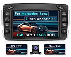 Android 11 Radio Coche para Mercedes Benz W203 CLK W209 C-Klasse Radio Coche Bluetooth 2 DIN con Navegacion GPS Pantalla de 7 Pulgadas FM/RDS Radio WiFi Bluetooth Enlace Espejo Cámara Trasera segunda mano  Se entrega en toda España 