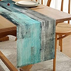 Teal table runner for sale  Delivered anywhere in UK