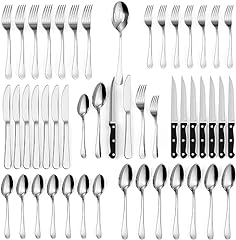 20-Piece Black Silverware Set, EWFEN Black Flatware Set