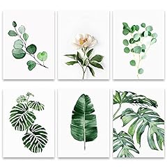 Botanical Plant Canvas Wall Art Prints, Green Leaf, used for sale  Delivered anywhere in Canada
