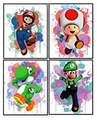 PoyBux Design - Mario Set Of 4, Super Mario Game Watercolor for sale  Delivered anywhere in Canada