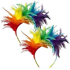 2pcs rainbow feather for sale  Delivered anywhere in Ireland