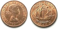 1966 halfpenny moneta usato  Spedito ovunque in Italia 