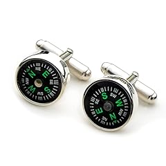 Round compass cufflinks for sale  Delivered anywhere in Ireland