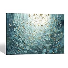 Teal abstract canvas for sale  Delivered anywhere in USA 