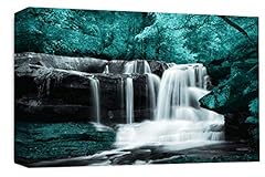 Teal waterfall canvas for sale  Delivered anywhere in UK