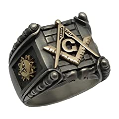 Handmade Masonic Freemasonry Men Ring Silver 925 14K, used for sale  Delivered anywhere in USA 