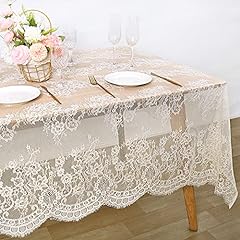 Ivory lace tablecloth for sale  Delivered anywhere in USA 