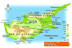 Northern cyprus map for sale  Delivered anywhere in UK