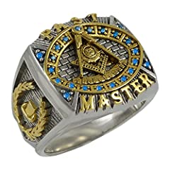 Masonic Past Master Ring 18K Gold Plated Unique Design for sale  Delivered anywhere in USA 
