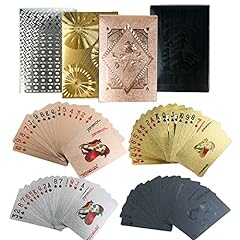 4 Decks Waterproof Playing Cards Foil Poker Cards Plastic, used for sale  Delivered anywhere in USA 