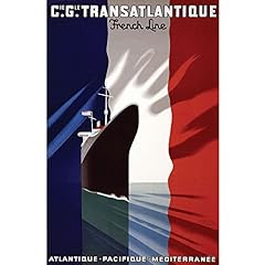 Poster affiche transatlantique d'occasion  Livré partout en France