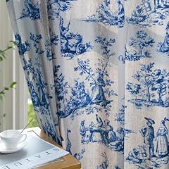 Blue toile curtains for sale  Delivered anywhere in UK