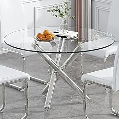 Round glass dining for sale  Delivered anywhere in USA 