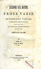 Lezioni sul dante d'occasion  Livré partout en France