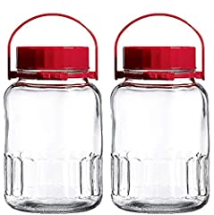 1 Gallon Glass Jar With Lid Wide Mouth Airtight Plastic, used for sale  Delivered anywhere in USA 