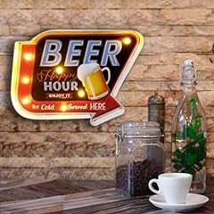 Used, ACoiay Bar Sign,Wall Decor Home Coffee Decor,Metal Vintage Retro Handmade Marquee Embossed Tin Decor, Used in Bars, Home，Living Room,Apartment,Kitchens,Shop etc–Battery Operated (Beer) for sale  Delivered anywhere in Canada