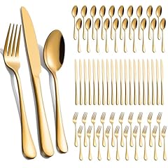 Pcs gold silverware for sale  Delivered anywhere in USA 