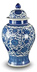 Used, 20" Classic Blue and White Porcelain Ceramic Floral for sale  Delivered anywhere in USA 