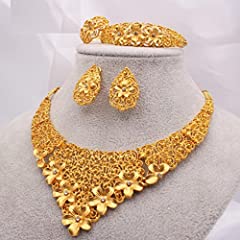 LOKILOKI Dubai Gold Jewelry Sets African Bridal Wedding for sale  Delivered anywhere in USA 