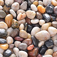 Aleker Decorative Pebbles, 2.2lb Natural Small Polished, used for sale  Delivered anywhere in UK