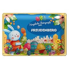 Buntes blechschild herzliche gebraucht kaufen  Wird an jeden Ort in Deutschland