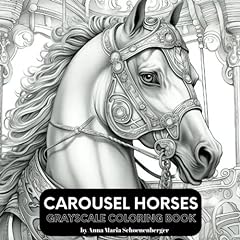 Carousel horses grayscale for sale  Delivered anywhere in USA 
