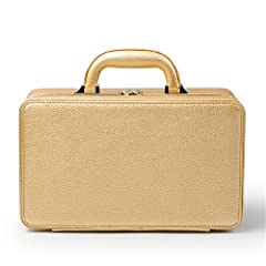 Oirlv Gold Leather Jewelry Box Handmade Travel Jewelry, used for sale  Delivered anywhere in USA 