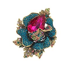 Crystal flower brooch for sale  Delivered anywhere in Ireland