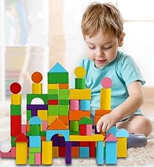 100pcs wooden blocks for sale  Delivered anywhere in UK