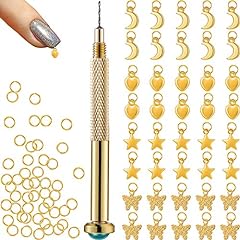 91 Pieces Nail Jewelry Rings with Nail Piercing Tool for sale  Delivered anywhere in UK