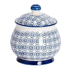 Nicola Spring Patterned Sugar Bowl/Pot with Lid - Blue for sale  Delivered anywhere in UK
