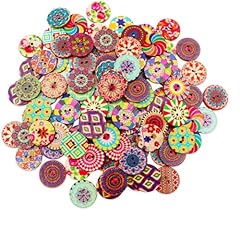 100pcs wooden buttons for sale  Delivered anywhere in UK
