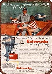 1955 Evinrude Outboard Motors Vintage Look Reproduction Metal Tin Sign 12X16 Inches, used for sale  Delivered anywhere in Canada