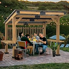 Joyside Solid Wood Patio Gazebo 11 ft. x 10 ft. Cedar for sale  Delivered anywhere in USA 
