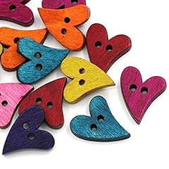 Wooden buttons heart for sale  Delivered anywhere in UK