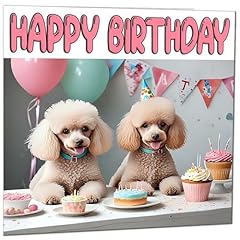 Poodles birthday card for sale  Delivered anywhere in UK