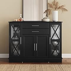 BELLEZE Wood 47 Inch Sideboard Buffet Storage Cabinet for sale  Delivered anywhere in USA 