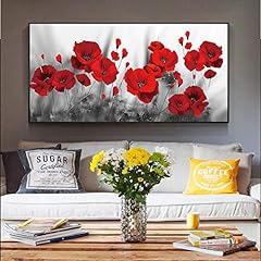 Poppies flower canvas for sale  Delivered anywhere in UK